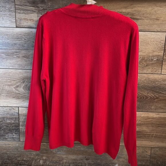 Allison Daley Ladies Petite Crew Neck Pullover Sweater, Size PL/G, Red - Picture 5 of 6